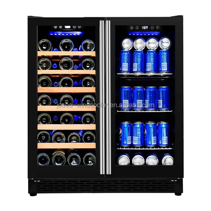 Wine Beer Fridge Cabinet - Airo 120V 66本収納 ワイン＆飲料クーラー ダブルガラスドア冷蔵庫 ビール冷蔵庫