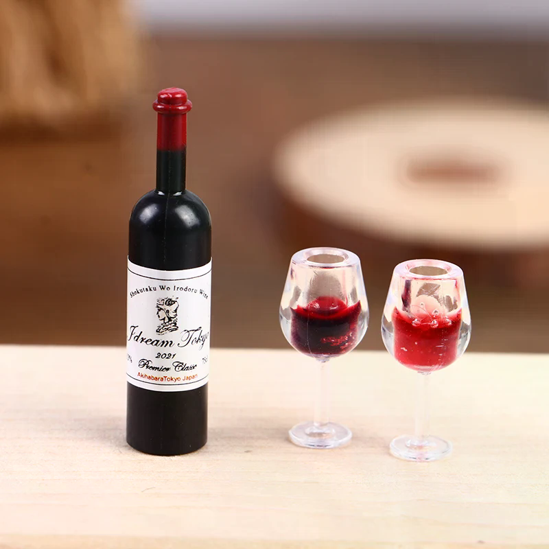 Wine Beer House - 5 個 1:12 ドールハウスミニチュアワインカップビールマグワインボトルモデル家具家の装飾おもちゃ