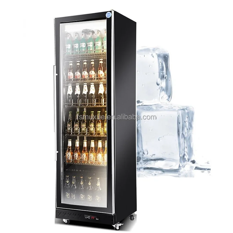 Wine Beer Cooler Fridge - MUXUE業務用ビールクーラー冷蔵庫、ガラス扉1枚付きビールディスプレイチラー、ワイン業務用冷蔵庫（バー用）