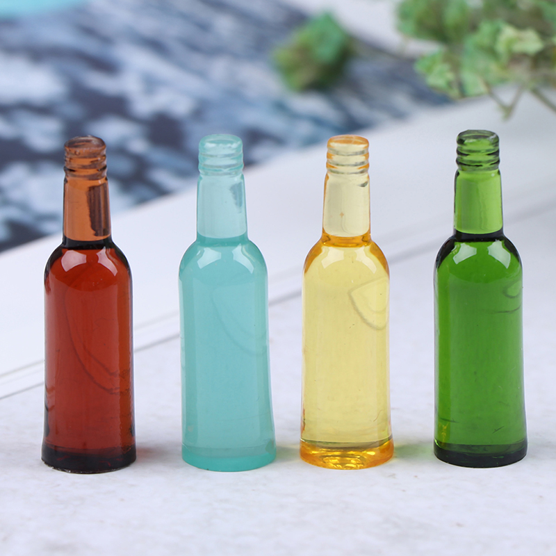 Wine With Beer - 6 個 1:12 ドールハウスミニチュアビールワインドリンクボトル人形キッチンアクセサリー子供のための創造的な遊び