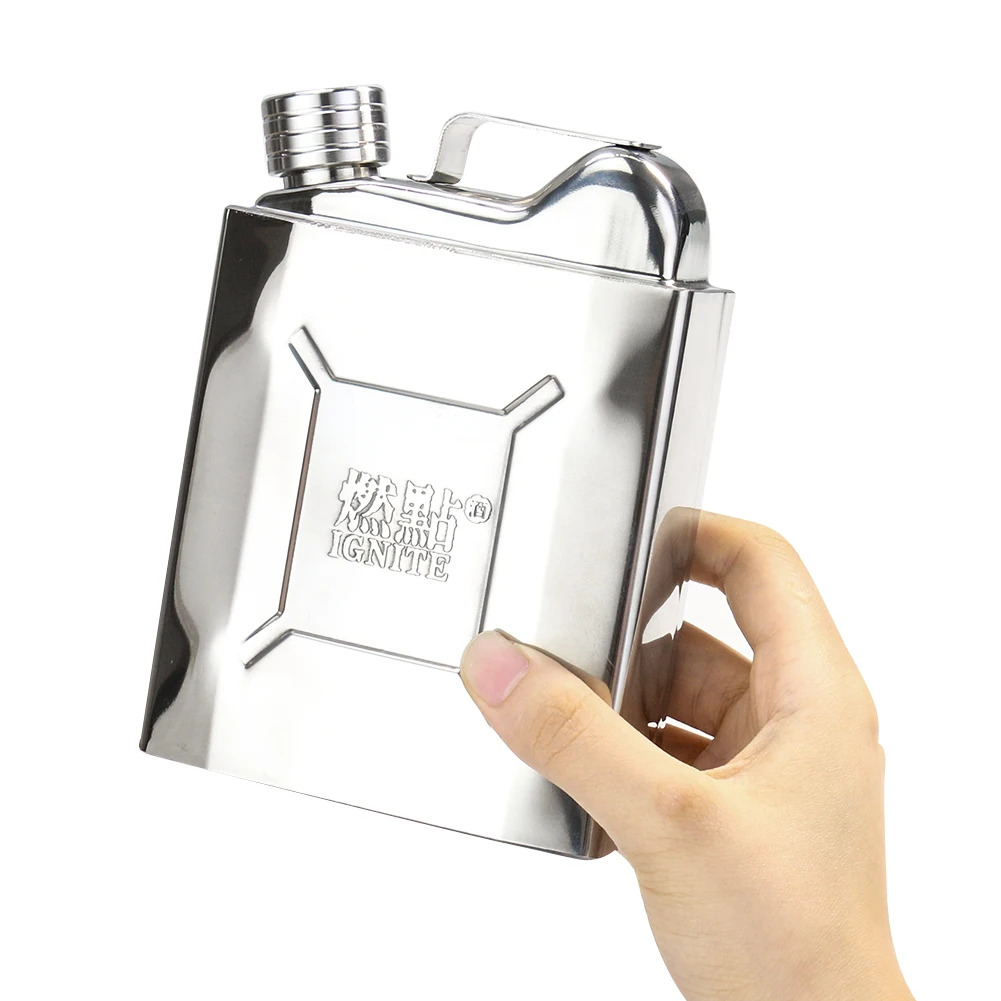 Wine Vodka Beer - 18 オンス大容量ステンレス鋼金属オイルバレルタイプワインボトル家庭用屋外ポータブルビールウイスキーウォッカ飲料ストレージ