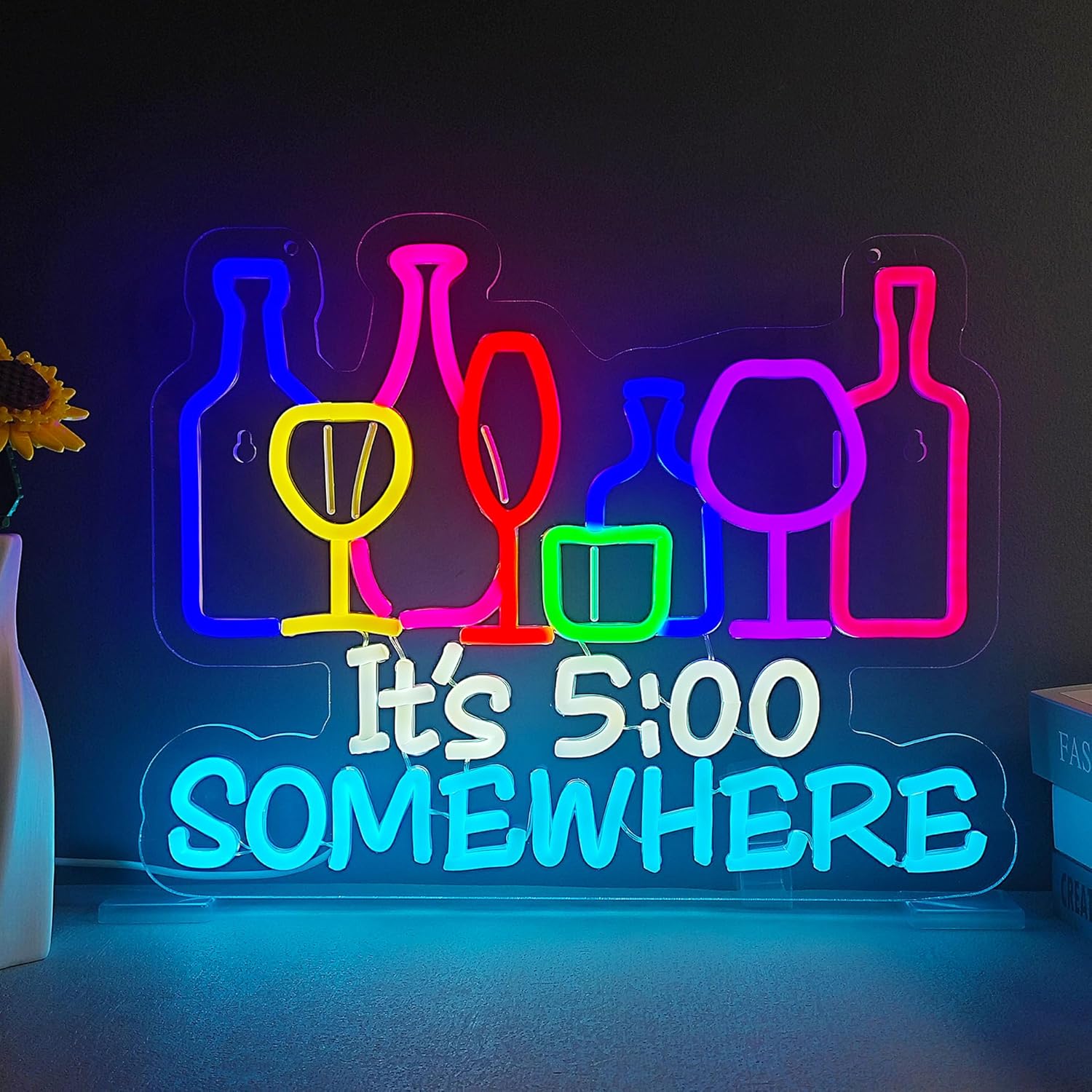 Wine Beer Photo - 「It's 5 O'Clock Somewhere」ネオンサイン LED ワイン・ビールサイン