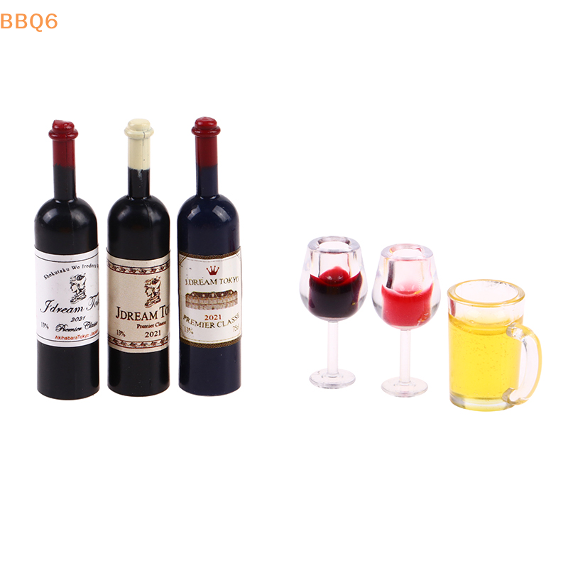 Wine Beer House - * 5 個 1:12 ドールハウスミニチュアワインカップビールマグワインボトルモデル家具家の装飾おもちゃ