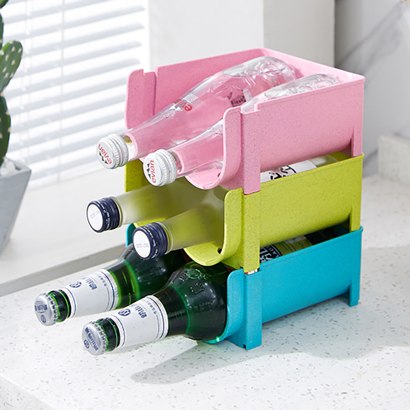 Wine Beer Fridge Cabinet - 1/3PCS-キッチンオーガナイザー冷蔵庫ラック棚缶ビールワインボトルホルダーラックオーガナイザーキッチン収納冷蔵庫オーガナイザー