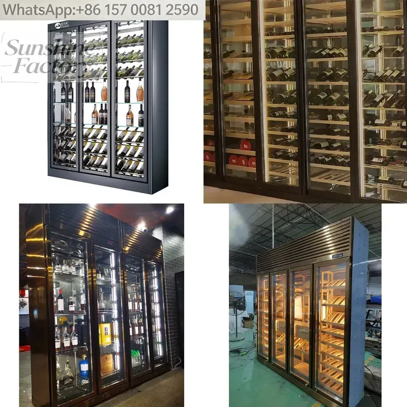 Wine Beer Fridge Cabinet - 電気式3枚ガラス扉単温度デジタル制御ワイン冷蔵庫ビールディスプレイキャビネット自動霜取りワイン