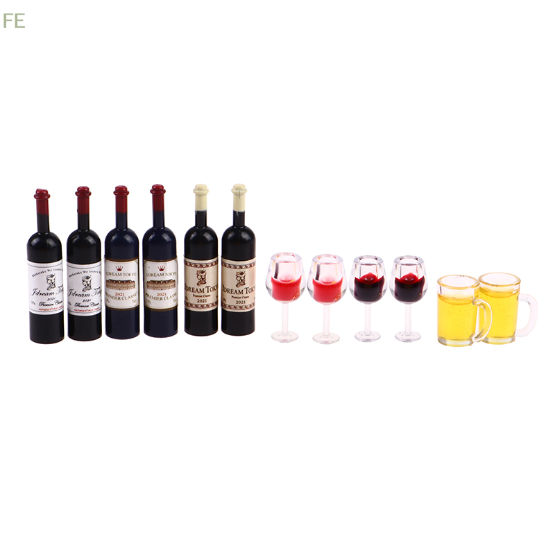 Wine Beer House - [FE] 新しいファッション高品質 5 個 1:12 ドールハウスミニチュアワインカップビールマグワインボトルモデル家具家の装飾おもちゃ