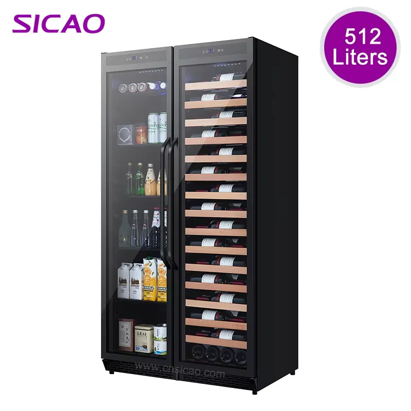 Wine Beer Cooler Fridge - ビルトイン飲料冷蔵庫 ダブルドアワインクーラー 大容量ビール冷蔵庫 アンダーカウンターバー キッチン 家庭用