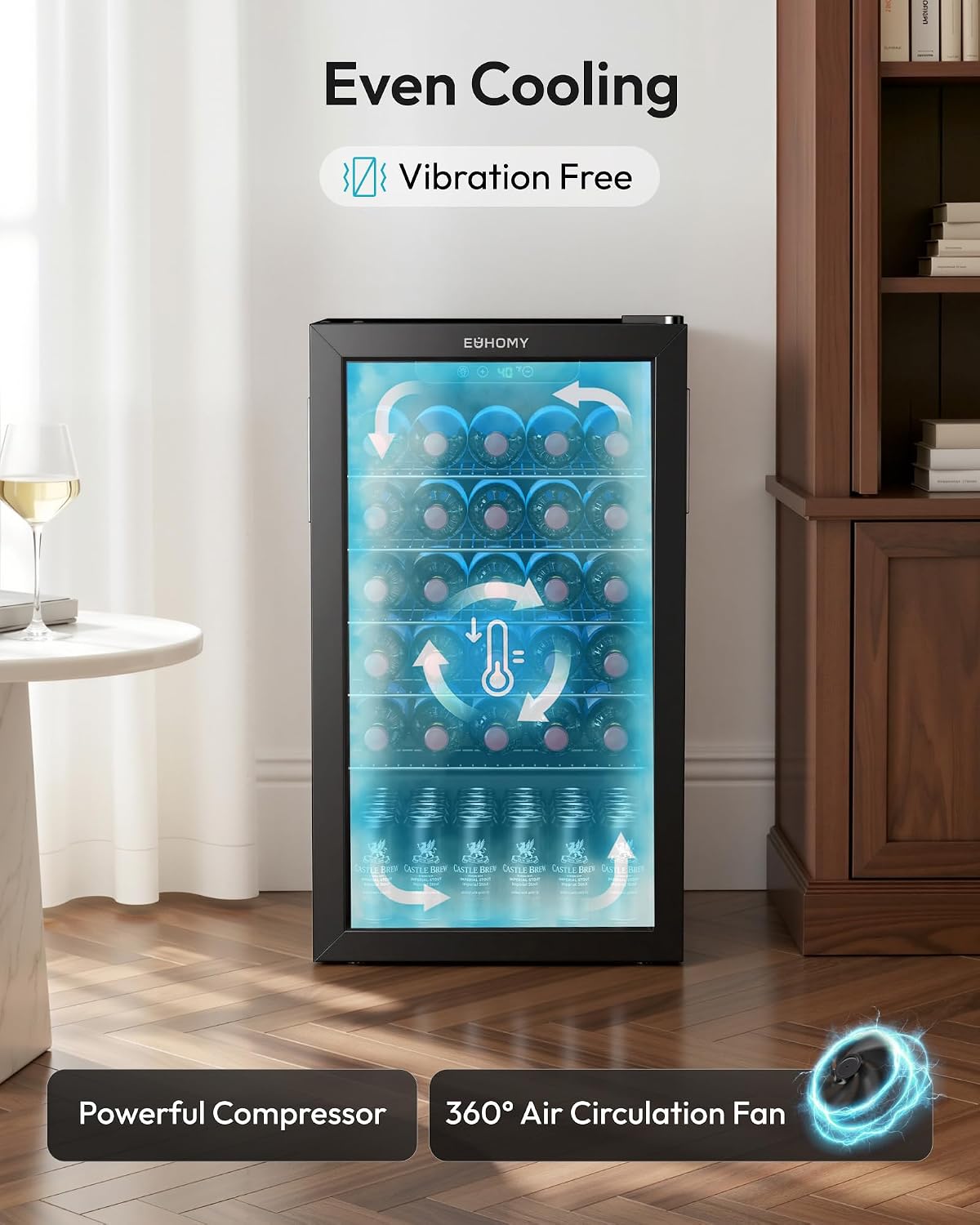125缶対応ガラス扉付き飲料クーラー、ソーダ・ビール・ワイン - Wine Beer Cooler Fridge のレビューと価格