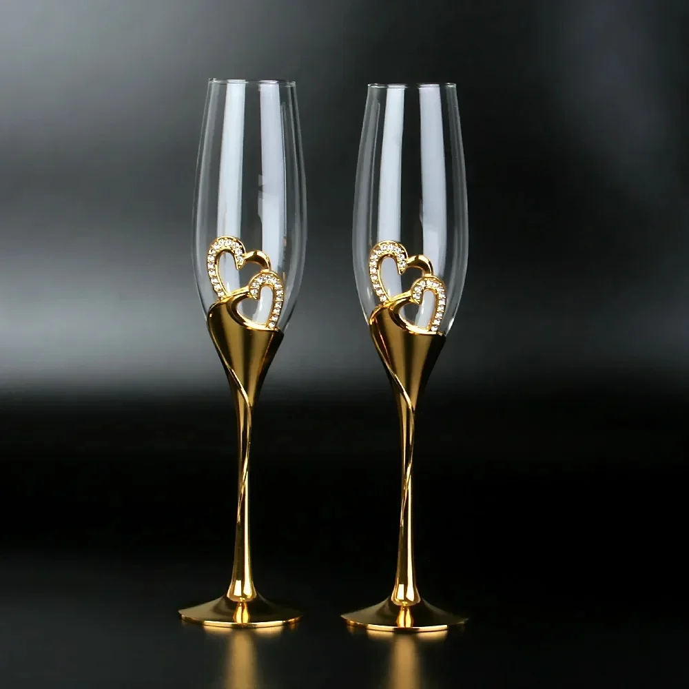 エレガントなハート&チュリンクシェイプシャンパンフルートグラ - Champagne Flute Pair のレビューと価格
