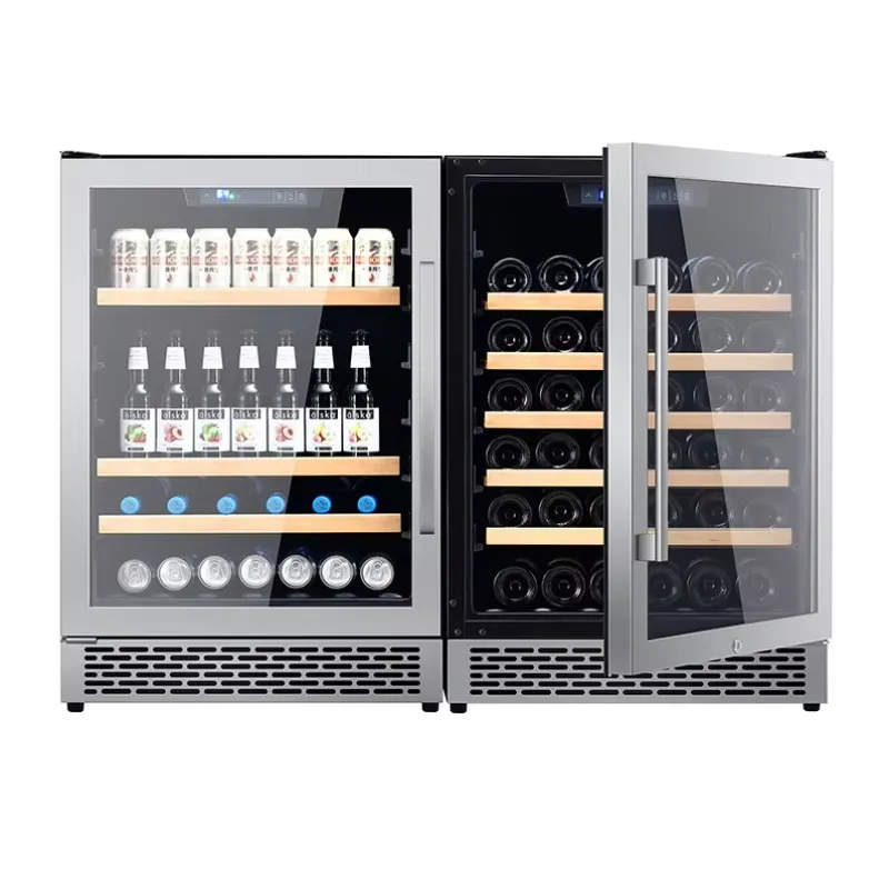 48本収納 ワインクーラー デュアルガラスドア ビールクーラ - Wine Beer Fridge Cabinet のレビューと価格