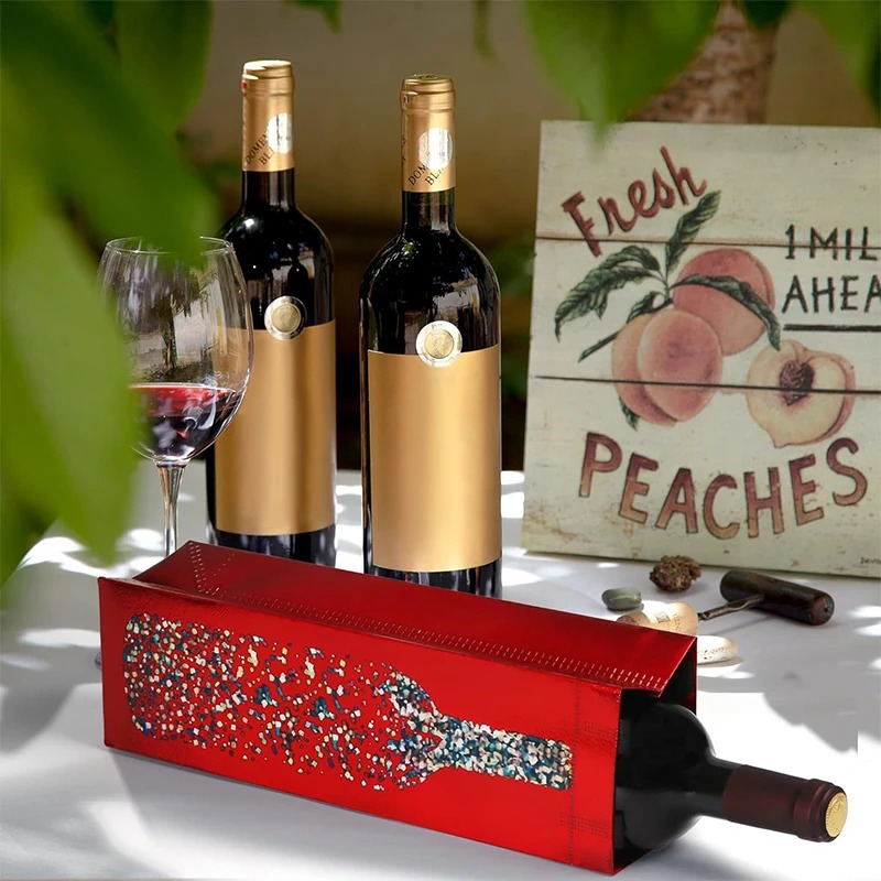    5PC 不織布シャンパンビール防水ギフトバッグカラー - Wine Beer House のレビューと価格