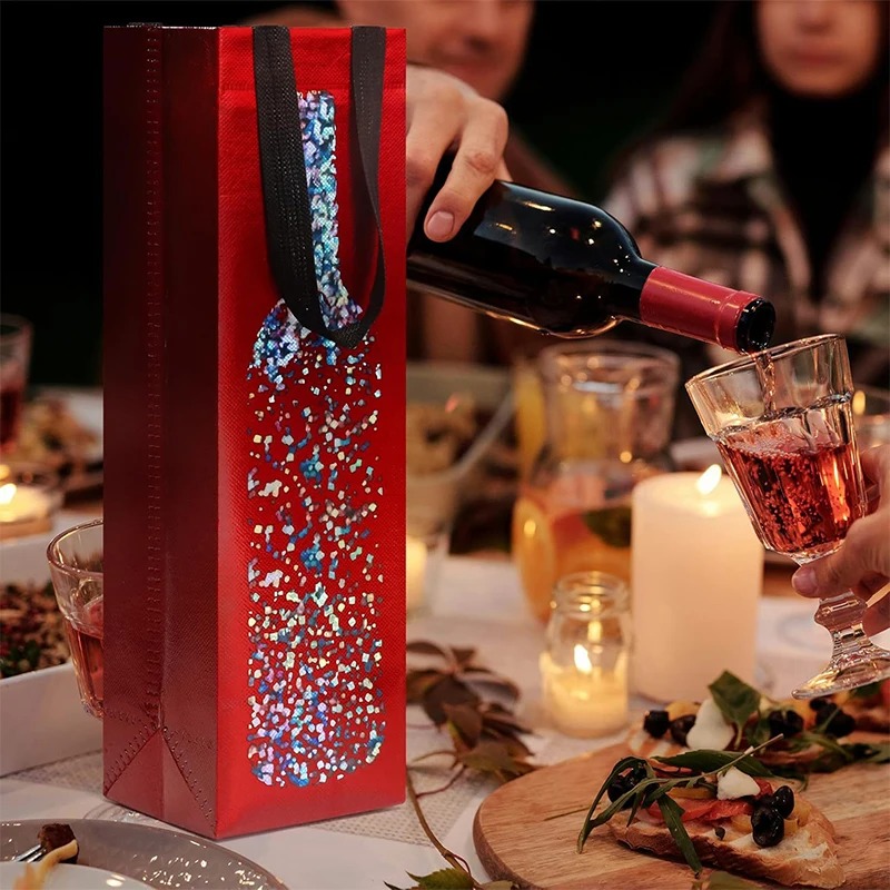    5PC 不織布シャンパンビール防水ギフトバッグカラー - Wine Beer House のレビューと価格