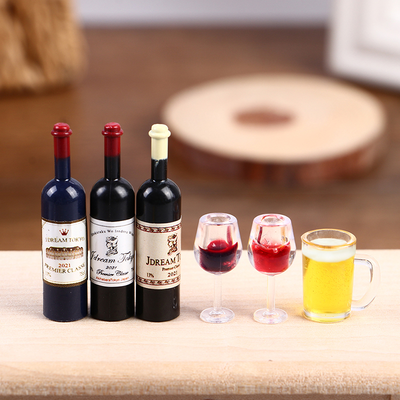 5 個 1:12 ドールハウスミニチュアワインボトルビールマ - Wine Beer House のレビューと価格
