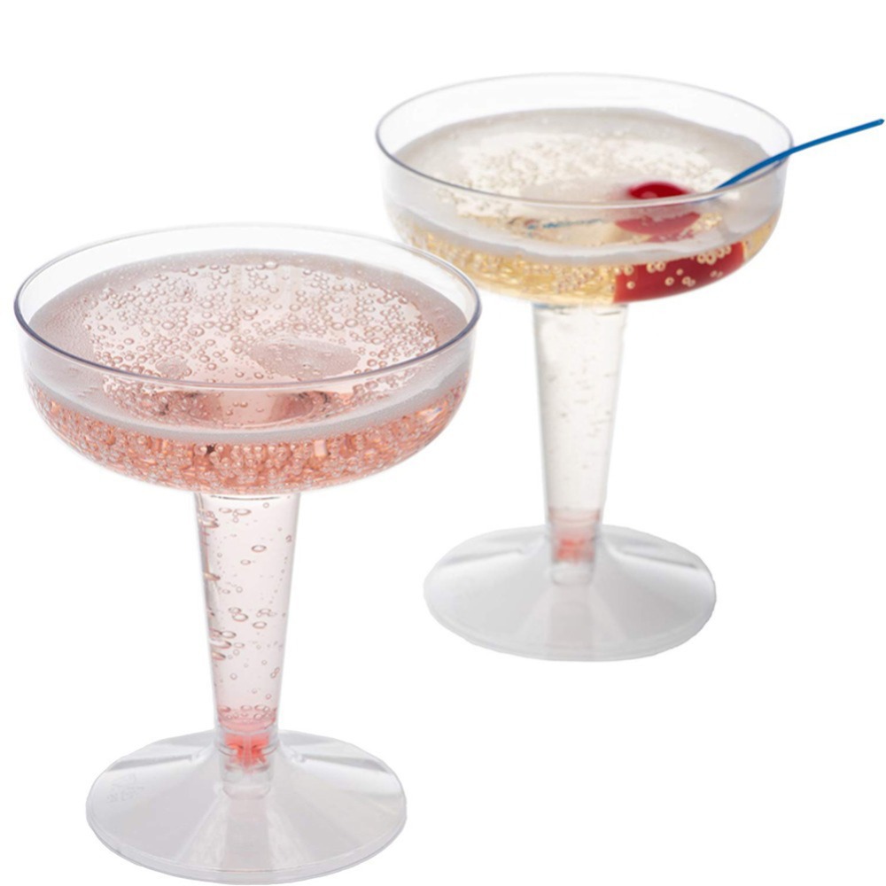 透明プラスチックシャンパンフルートゴブレット、使い捨ての耐久 - Champagne Flute Pair のレビューと価格