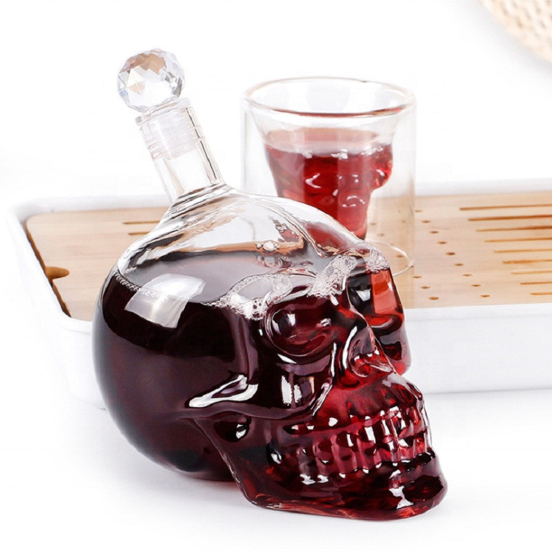 クリエイティブスカルヘッドデカンタクリスタルボトルウォッカワ - Wine Vodka Beer のレビューと価格