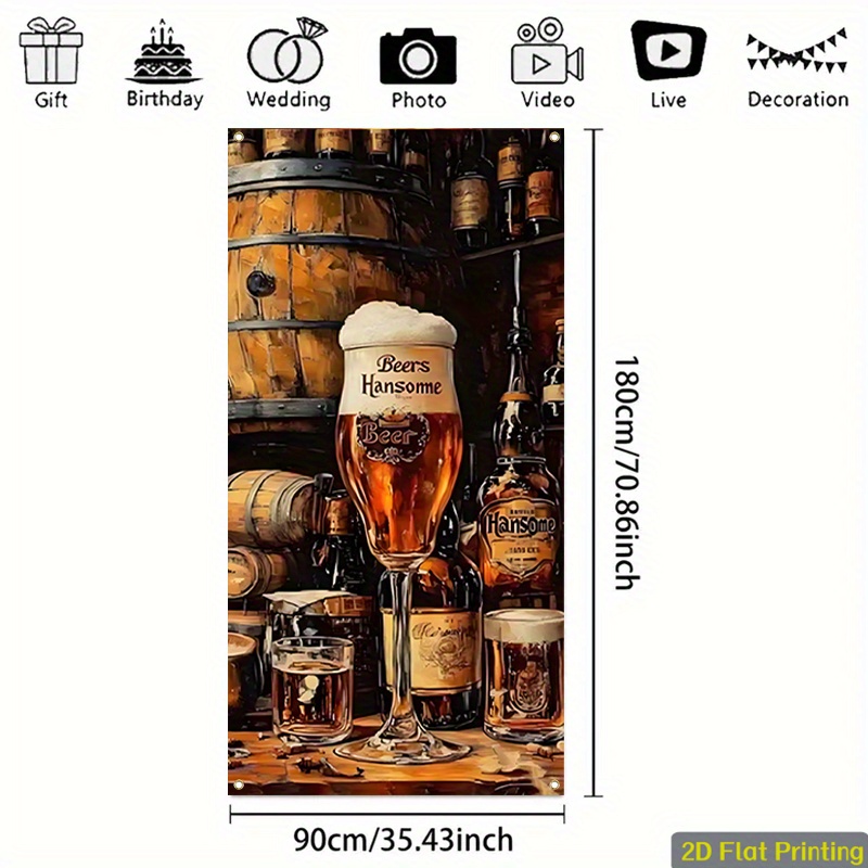 2Dフラット看板バナー1枚 - ビールとワインをテーマにした - Wine Beer House のレビューと価格