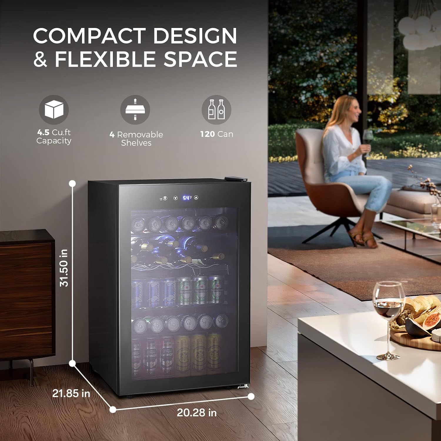 4.5立方フィートの飲料クーラー、145缶収納ミニ冷蔵庫、ソ - Wine Beer Cooler Fridge のレビューと価格