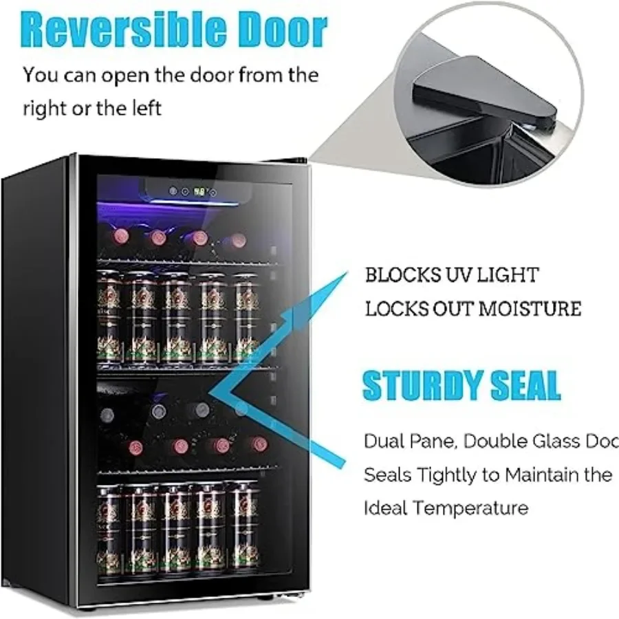 26本収納 130缶収納 ワインクーラー/キャビネット 飲料 - Wine Beer Cooler Fridge のレビューと価格