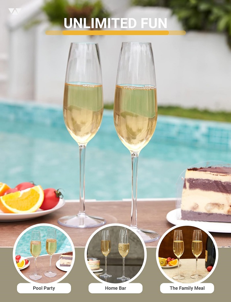 ミッキーリーアンブレイカブルシャンパン、トリタンプラスチック - Champagne Flute Pair のレビューと価格