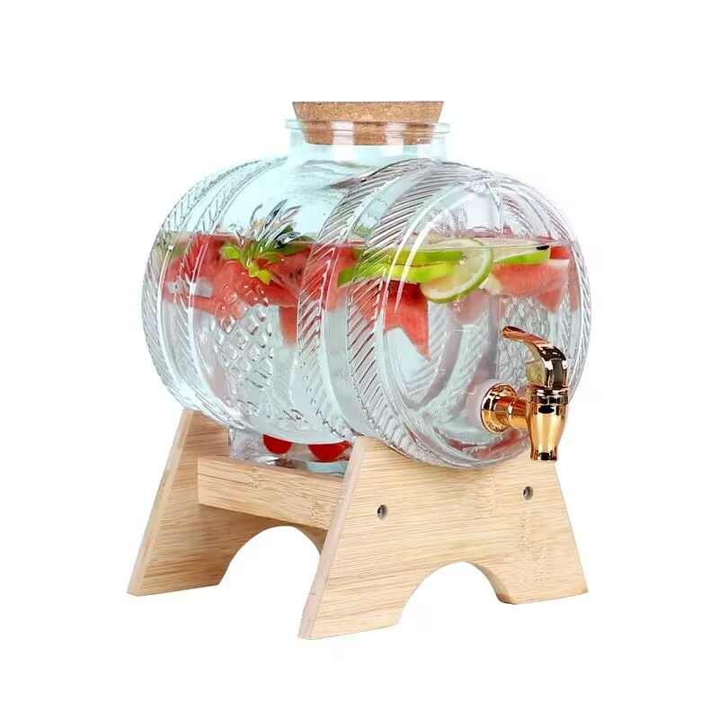 1Lガラス製ウイスキー樽ワイン樽ビール瓶フルーツ熟成アルコー - Wine To Beer Alcohol のレビューと価格