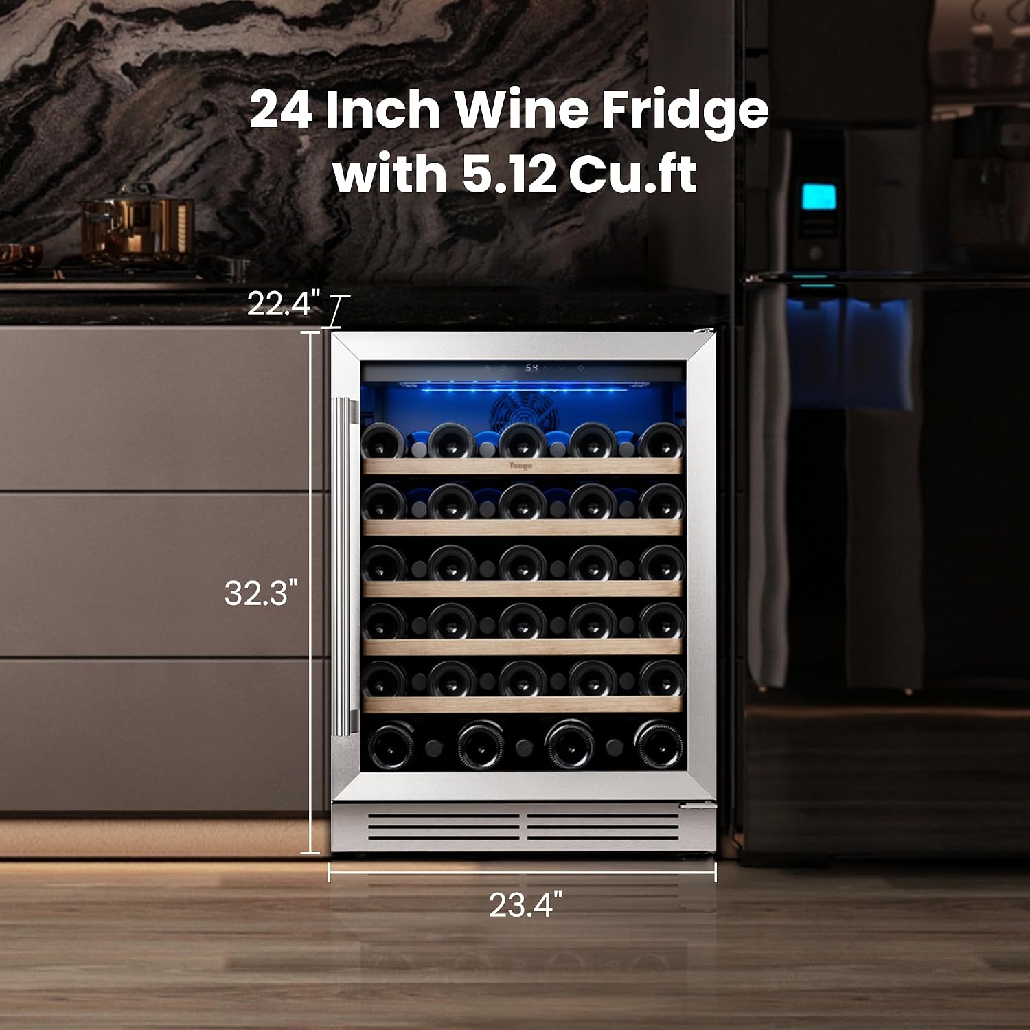 Yeego ワイン冷蔵庫クーラー - 24 インチ ワイン冷 - Wine Beer Cooler Fridge のレビューと価格