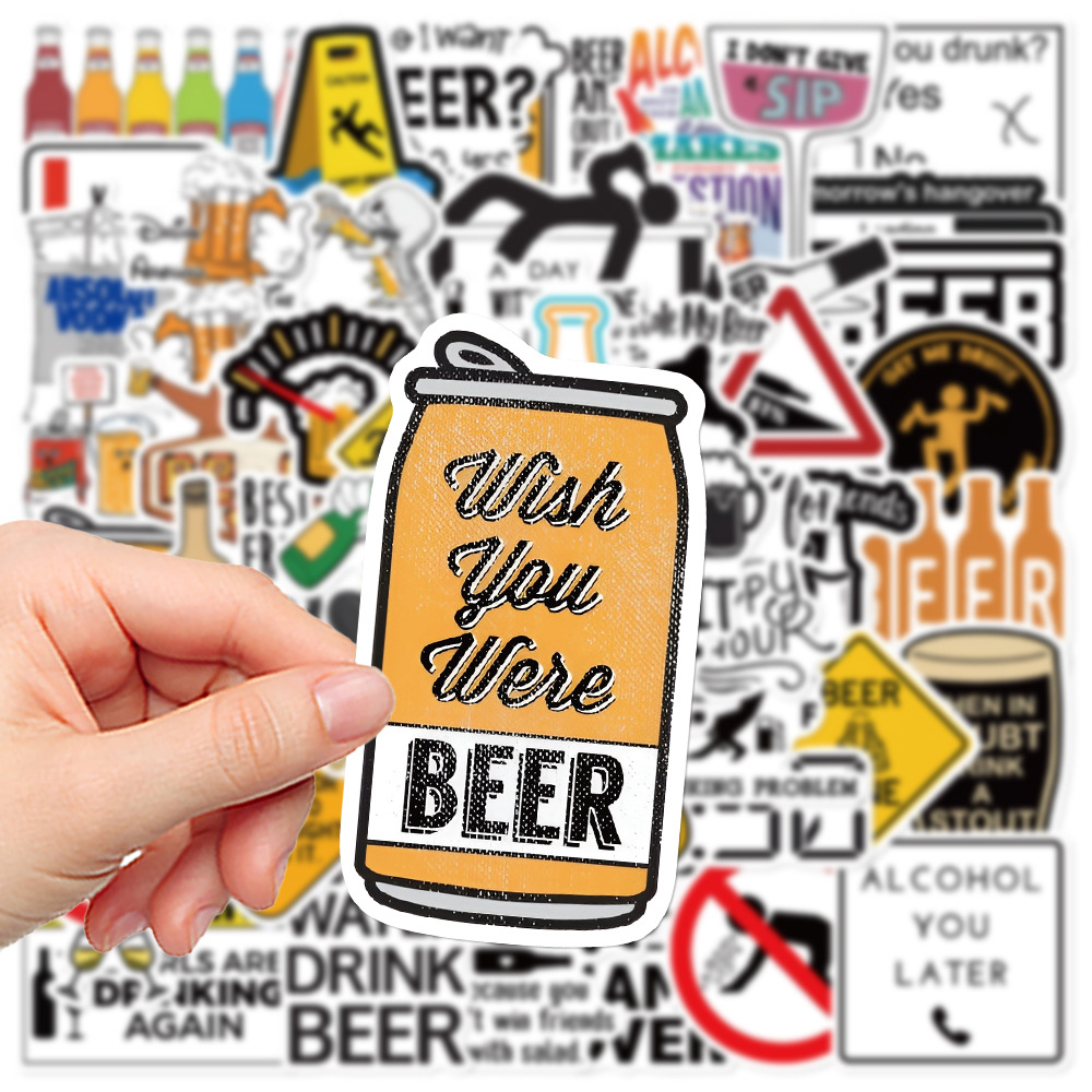 ユーモラスなグラフィティステッカー,アルコール,ビール,ワイ - Wine Vodka Beer のレビューと価格