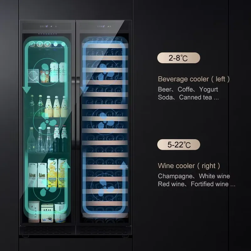 ビルトイン飲料冷蔵庫 ダブルドアワインクーラー 大容量ビール - Wine Beer Cooler Fridge のレビューと価格