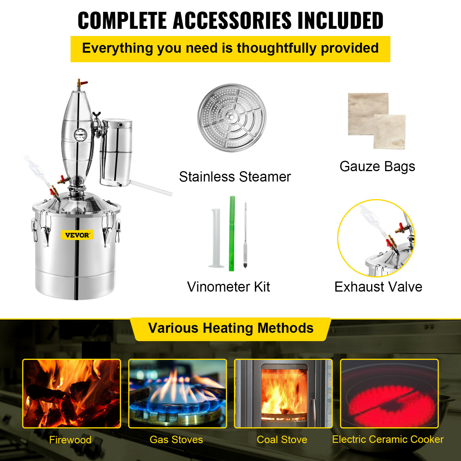 SucceBuy 20L-70L アルコール蒸留器マシン ビ - Wine Beer Distillation のレビューと価格